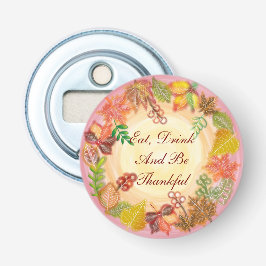 感謝祭の秋の葉のブラシ芸術 栓抜き