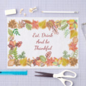 感謝祭の秋の葉のブラシ芸術 薄葉紙 (クラフト)