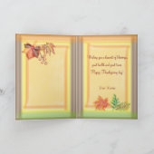 感謝祭の秋の葉を描く カード (内部)