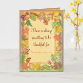 感謝祭の秋の葉を描く カード (黄色い花)