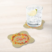 感謝祭の秋の葉色のマッチング ペーパーコースター (インサイチュ)