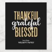 感謝祭の秋ミニマル ワインラベル (シングルラベル)