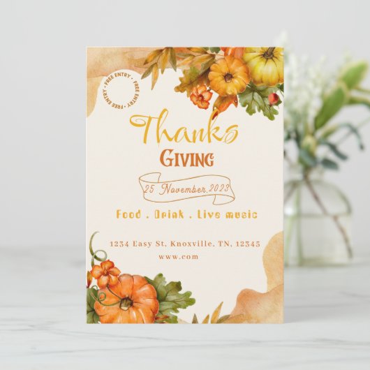 感謝祭の秋招待状 招待状 (スタンド正面)