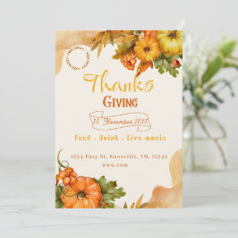 感謝祭の秋招待状 招待状
