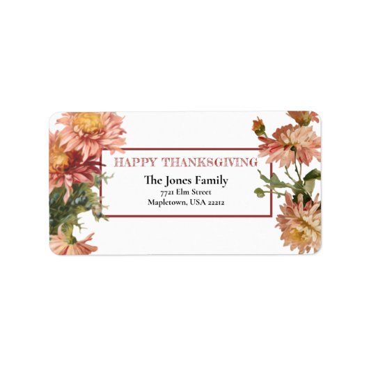 感謝祭の秋菊 ラベル (正面)