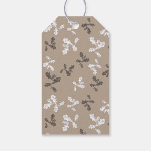 感謝祭の秋葉葉の茶色の格子縞 ギフトタグ (裏面)