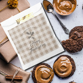 感謝祭の秋葉葉の茶色の格子縞 フェイバーバッグ