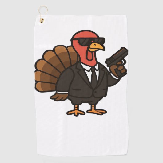 感謝祭の秘密エージェントクラシックトルコTシャツ ゴルフタオル (正面)