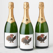 感謝祭の秘密エージェントクラシックトルコTシャツ スパークリングワインラベル (ボトル)