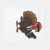 感謝祭の秘密エージェントクラシックトルコTシャツ フリースブランケット (正面(横))