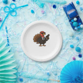 感謝祭の秘密エージェントクラシックトルコTシャツ ペーパープレート (パーティー)