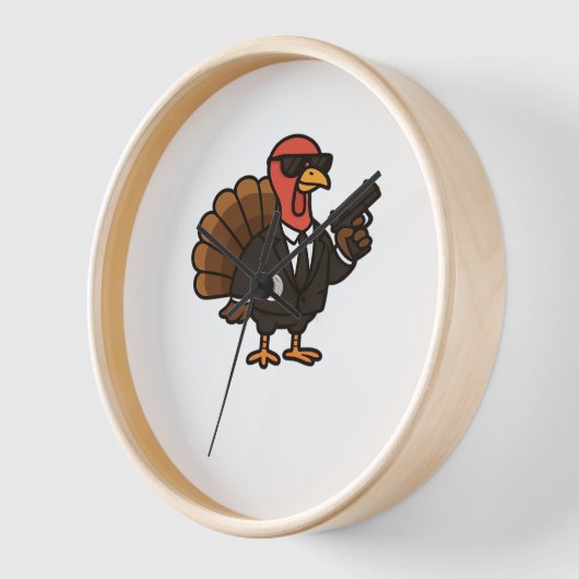 感謝祭の秘密エージェントクラシックトルコTシャツ 壁時計 (傾斜)