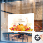 感謝祭の窓にしがみつく ウィンドウサイン (カフェ窓)