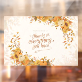 感謝祭の窓にしがみつく ウィンドウサイン