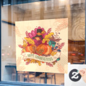 感謝祭の窓にしがみつく ウィンドウサイン (カフェ窓)