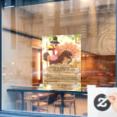 感謝祭の窓にしがみつく ウィンドウサイン (カフェ窓)