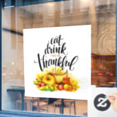 感謝祭の窓にしがみつく ウィンドウサイン (カフェ窓)