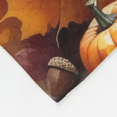 感謝祭の紅葉でスフィンクス猫 フリースブランケット (角)