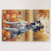 感謝祭の紅葉で大きなデーン ジグソーパズル (横)