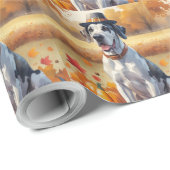 感謝祭の紅葉で大きなデーン ラッピングペーパー (ロールコーナー)