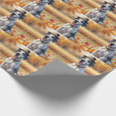 感謝祭の紅葉で大きなデーン ラッピングペーパー (角)