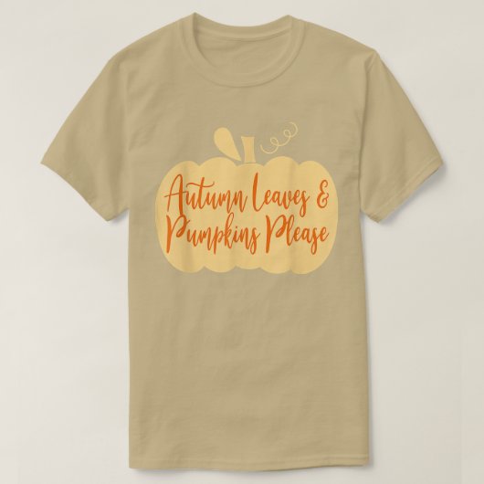 感謝祭の紅葉とカボチャを切って Tシャツ (デザイン正面)