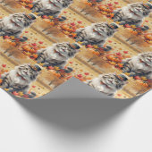 感謝祭の紅葉のペルシャ猫 ラッピングペーパー (角)