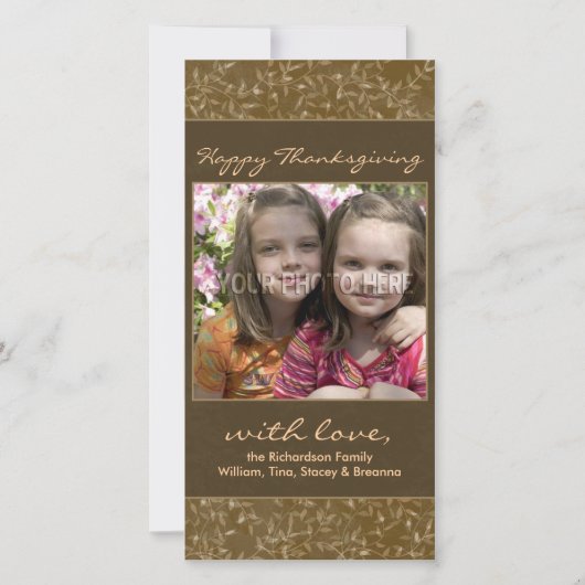 感謝祭の紅葉の写真カード シーズンカード (正面)