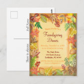 感謝祭の紅葉の筆アート ポストカード (正面/裏面)