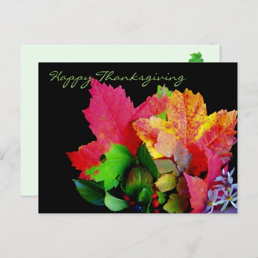 感謝祭の紅葉はがき シーズンポストカード (正面/裏面)