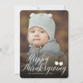 感謝祭の紅葉シンプルスクリプトの写真 シーズンカード (正面)