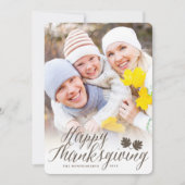 感謝祭の紅葉シンプルスクリプトの写真 シーズンカード (正面)