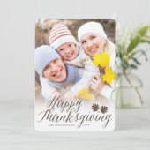 感謝祭の紅葉シンプルスクリプトの写真 シーズンカード (スタンド正面)