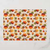 感謝祭の紅葉シンプルスクリプトの写真 箔シーズンカード (裏面)