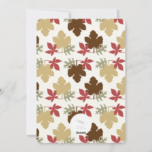 感謝祭の紅葉ブラシ付きスクリプトフォト シーズンカード (裏面)