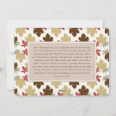 感謝祭の紅葉ブラシ付きスクリプトフォト シーズンカード (裏面)