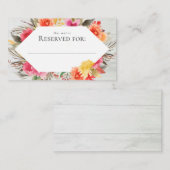 感謝祭の素朴な水彩画の花花束 プレイスカード (正面/裏面)