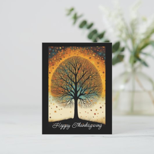 感謝祭の美しい木の芸術 シーズンポストカード (スタンド正面)