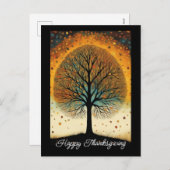 感謝祭の美しい木の芸術 シーズンポストカード (正面/裏面)