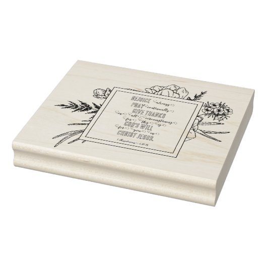 感謝祭の聖書の一節を色付けする 1 テサロニケ 5 ラバースタンプ (スタンプ)