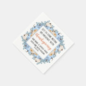 感謝祭の聖書の青いパンプキンフレーム スタンダードカクテルナプキン (角)