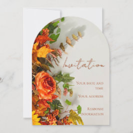 感謝祭の花のホリデー招待カード 招待状