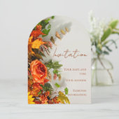 感謝祭の花のホリデー招待カード 招待状 (スタンド正面)