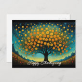 感謝祭の花の木の秋の休暇のポストカード シーズンポストカード (正面/裏面)