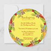 感謝祭の花輪の夕食 招待状 (正面)