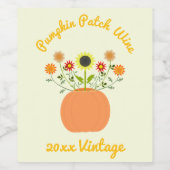 感謝祭の花inカボチャカスタムン ワインラベル (シングルラベル)