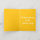 感謝祭の花inカボチャカスタムン 箔グリーティングカード (内側レイダウン)