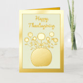 感謝祭の花inカボチャカスタムン 箔グリーティングカード (正面)