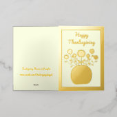 感謝祭の花inカボチャカスタムン 箔グリーティングカード (外側レイダウン)