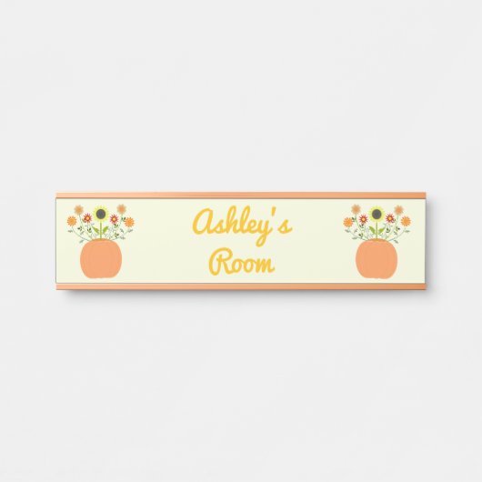 感謝祭の花inカボチャ名前をカスタムする サインプレート (正面)